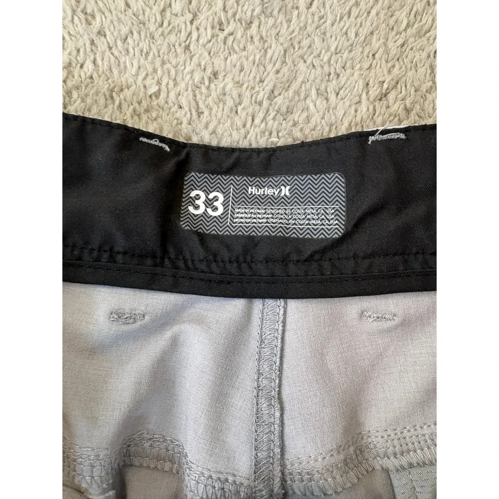 Hurley Phantom Mens Hybrid Walk Shorts Light Grey Heather Sz 33/34 Chino Stretch